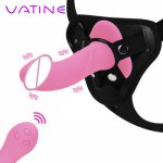 10 Speed Vibrating Lesbian Strap On Harness Vibrator Dildo for Woman G-spot Massager Clit Stimulator Wearable Dildo Vibrator