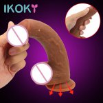 IKOKY Strapon Female Masturbation Skin feeling Realistic Dildo Sex Toys for Women Soft Super Huge Big Penis With Suction Cup