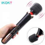 Ikoky, IKOKY AV Stick Magic Wand Vibrator Body Massager Sex Toys for Women Clit Stimulator Lesbian Vagina Vibrator 10 Speed Waterproof