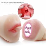 High Quality 3D Real Vaginal Mouth Sex Cup Toy Man Deep Sucking Oral Sex Masturbators Silicone Skin Realistic Vagina Doll