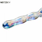 Zerosky, glass dildo crystal fake penis dick cock Anal sex toys adult product for women men female male masturbation Zerosky