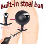 New Inflatable Anal Plug Butt Plug Sex Toys Toy Built-in Steel Ball Women Vaginal Anal Dilator Expandable Men Prostate Massager