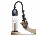 Vacuum Penis Pump with Pressure Gauge Male Penis Enlargement Extender Trainer Bigger Erection Training Enhance Sex Toys for Man