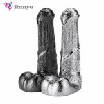Metal Realistic Dildo for Women G Spot Stimulate Anal Dildo Sex Toy for Couples Erotic Game with Sucker Male Penis