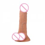 Liquid Silicone Huge Simulation Dildo Super Realistic Meridian Lines Penis with Suction Cup Female Masturbation Sex Products