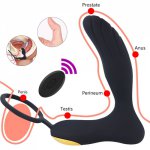 Male Prostate Massage Vibrator Anal Plug Prostate Stimulator Butt Delay Ejaculation Ring Silicone Waterproof Toy For Men