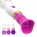 12 Speeds Tongue Vibrator Breast Nipple Massager Silicone Clitoris Licking Stimulator AV Stick Sex Toys for Woman Masturbator