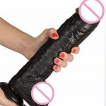 28*5CM Super Huge Black Dildos Strapon Thick Giant Realistic Dildo Anal Butt with Suction Cup Big Soft Penis Sex Toy For Women