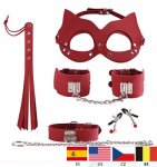 Adult SM Kit Sex Toys Set Soft Comfortable Leather Handcuffs Wrist Cuffs Blindfold Eye Mask bondage handcuffs For Couples Erotic