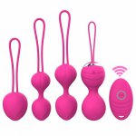 5pcs Vaginal Tighten Exercise Kegel Balls 10 Speed Vibrating Eggs Silicone Ben Wa Ball G Spot Vibrator Erotic Sex Toy for Women