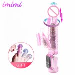 10 speed G Spot Transparent Vagina Clitoris Double Vagina Vibration Stimulation Dildo Vibrator Masturbator Sex Toy for Women