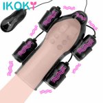 Ikoky, IKOKY Glans Vibrator For Man Penis Massager 12 Speed Delay Lasting Trainer With 2/4 Caps For Men Adult Sex Toy Male Masturbator