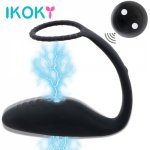 Ikoky, IKOKY Electric Shock Wearable Ring Anal Plug Vibrator Prostate Massager Vibrator Sex Toys For Male Wireless Remote Control