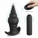 Anal Sex Toys with 9 Vibration Modes Rechargeable Powerful Butt Plug Adult Vibrating Soft and Safe Silicone vibrator Training
