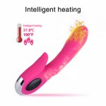 women 18 toys vibrator 4D space explorer 7 frequency double shock heating charging AV vibrator heated dildo vibrator