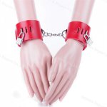 Sex Leather Handcuffs,SM Bondage Fixed Police Pretend Play Sexy Tools,Wrist Cuffs Fetish Restraint Adult Game Toys for Women&Men