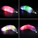 Stainless Steel Luminous Anal Toys Fox Tail Anal Plug Animal Tail Butt Plug Couple Sex Toys Erotic Cosplay Tail For Men/Women