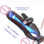 US Penis Extender Sleeve With Vibrators Enlargement Condom Intimate Goods Plus Size Vibration Condoms Sex Nozzles For Men Gay