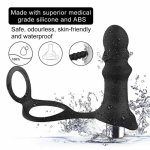 LOAEY Butt Plug Vibrating Delay Ring Silicone Anal Vibrator 10 mode Mute Prostate Massager Stimulator for Men Masturbator