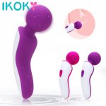 Ikoky, IKOKY Mini Wand Vibrator Sex Toys for Woman 9 Speed Magic AV Vibrating Massager Stick Female Masturbation Clitoris Stimulate