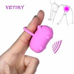 VETIRY Piggy Vibrator G-spot Massage Clitoris Stimulation Finger Vibrator Sex Toys for Women Men Penis Ring Delay Ejaculation