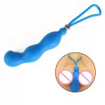 Male Silicone Anal Plug G-Spot Prostate Perineum Massager with Lock Ring Anal Beads Plug Butt Plug Adult Anal Sex Toys for Men