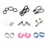 New Electric shock metal nipple clips clamp penis cock ring bondage restraint delay BDSM electro accessory sex toy for man woman