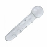 New Large Double Ended Crystal Purple Pyrex Glass Dildo Artificial Penis Granule G Spot Simulator Adult Sex Toys for Woman