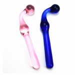 pink lined double head crystal glass anal butt plug beads fake penis g spot prostate massager sex toy for men women
