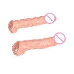 Extra Long Penis Sleeve Reusable Condoms For Penis Extender Cock Rings For Penis Enlargement Dildo Intimate Products For Men