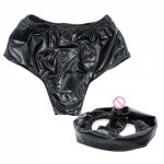 Unisex Sexy Underwear Leather Panties Chastity Belt Pants Penis Anal Dildos Bdsm Restraint Bondage Cosplay Masturbation Toys