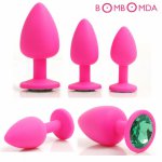 silicone butt plug suppository gem stimulation butt plug Anal Toys Butt Plug with anal plug Sex Toys Products For Adults O2