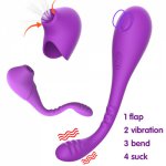 Dildo Vibrator Bendable Dual Head Vibrating Sucking Vibrator For Women Clitoris Sucker Couples flirting Sex Toys Vagina Massage