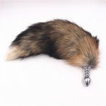 Larger 50cm Brown Black Fox Tail Fluffy Anal Plug Sex Toys Erotic Butt Plug Sex Products Toy for Woman And Men Adult Games