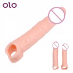 OLO Penis Sleeve Penis Extender Sleeve Rubber Dick Male Cock Extender Dildo Penis Sleeve Comdom Reusable Condoms