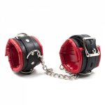 New Black&Red PU Leather Hand Cuff Sex Toys BDSM Bondage Restraint Handcuffs For Adults Games Hand Cuffs Sex Product For Couples