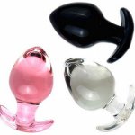 Pyrex Cyrstal Glass Anal Dildo Butt Plug Set Women Sex Toys Big Lock Prostate Massager G-spot Masturbator Wand Fake Penis Solid