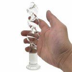 spiral crystal glass dildo penis female masturbation smooth butt plug Addict stick glass butt plug anal plug sex toys for men