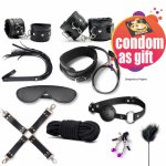 10PCS/SET Sex Toys for Couples Exotic Accessories Nylon Sex Bondage Set Lingerie Handcuffs Whip Rope Adult Game Products