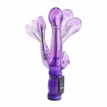 Dingye 6 Speed Vibration Rabbit Vibrator, Double Vibe Waterproof G Spot Vibrators, Very Soft Materials Sex Toys, Sex Products