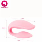 WOWYES C Type Waterproof Silicone Vibrators Wireless Remote Control G-spot Vibrator Body Massager Adult Sex Toys for Couples