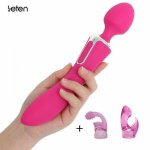 Leten, Leten Double Head AV Rods,Multi-Speed Vibrator Stick,USB charge Magic Wand Body Massager,Adult Sex Products For Women or couple