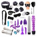 BLACK SM Leather Handcuffs Set Adult Toys for Couples Kit Sex Toys for Men Women