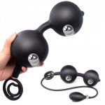 Inflatable Huge Anal Butt Plug Built In Metal Beads Ball Prostate Massage Inflated Butt Plug Anal Expander adult Toys For Woman