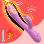 Smart Heating Rabbit vibrator G-spot Clitoris Women masturbator double vibration 180 degree bend soft silicone toys adult sex
