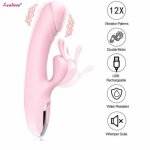 10 Speeds USB Charging Powerful G Spot Rabbit Dildo Vibrator Clit  Simulation Adult Toys Female Masturbation Sex Toy for Women