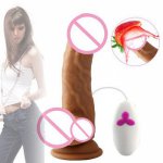 12 Modes Realistic Dildo Vibrator with Suction Cup Soft Silicone Artificial Penis Vagina Orgasm Massager for Women Masturbator