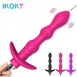 Ikoky, IKOKY Enema Shower Nozzle Vibrator Rectal Anal Syringe Douche Vaginal Cleansing Shower Head Sex Toys for Woman Man Anal Beads