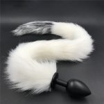 White Black Fox Tail Anal Plug Insert Ass Butt Plug Sex Products Anal Masturbator Sex Toy for Couples Adult Games H8-5-144D