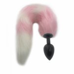 Fox, Metal Anal Plug Fox Tail 40cm Long Soft Animal Tail Butt Plug Anal Sex Toys Accessories for Women Men 3 Size to Choose H8-215D